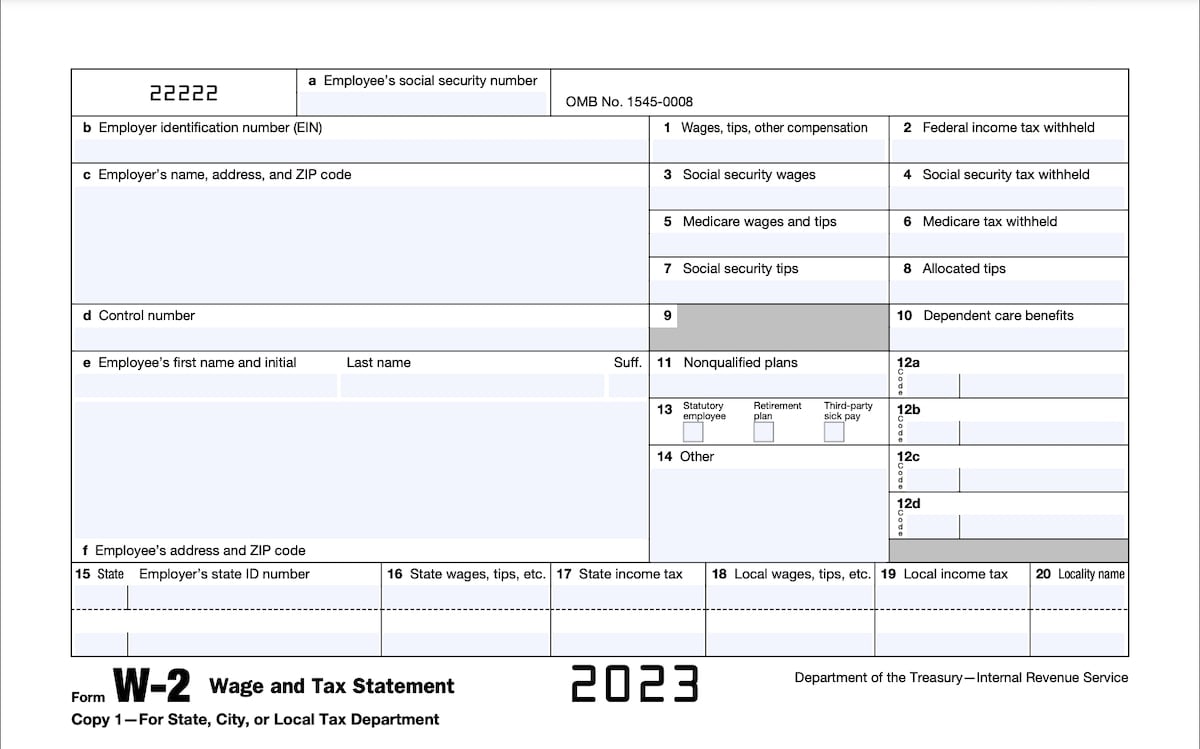Tax form document